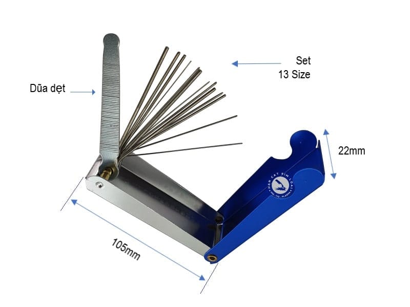 Hộp Kim Thông Bép Hàn Cắt Gió Đá DHD0063 (Tip Cleaner) – Bộ 13 Size