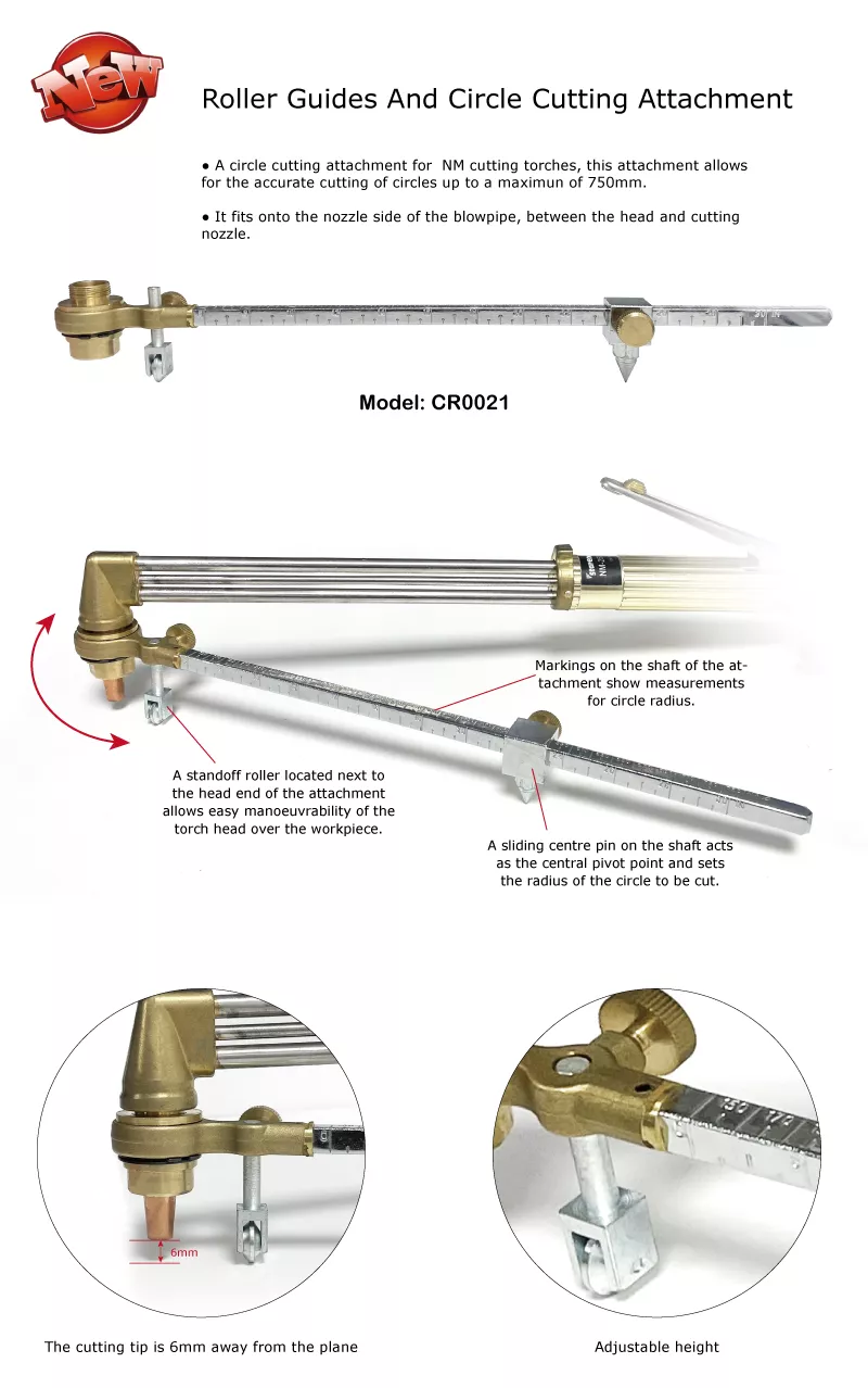 Bộ Bánh Xe & Compa Cắt Tròn CR0021 (Roller Guide) – Cắt Thẳng, Cắt Tròn Chính Xác