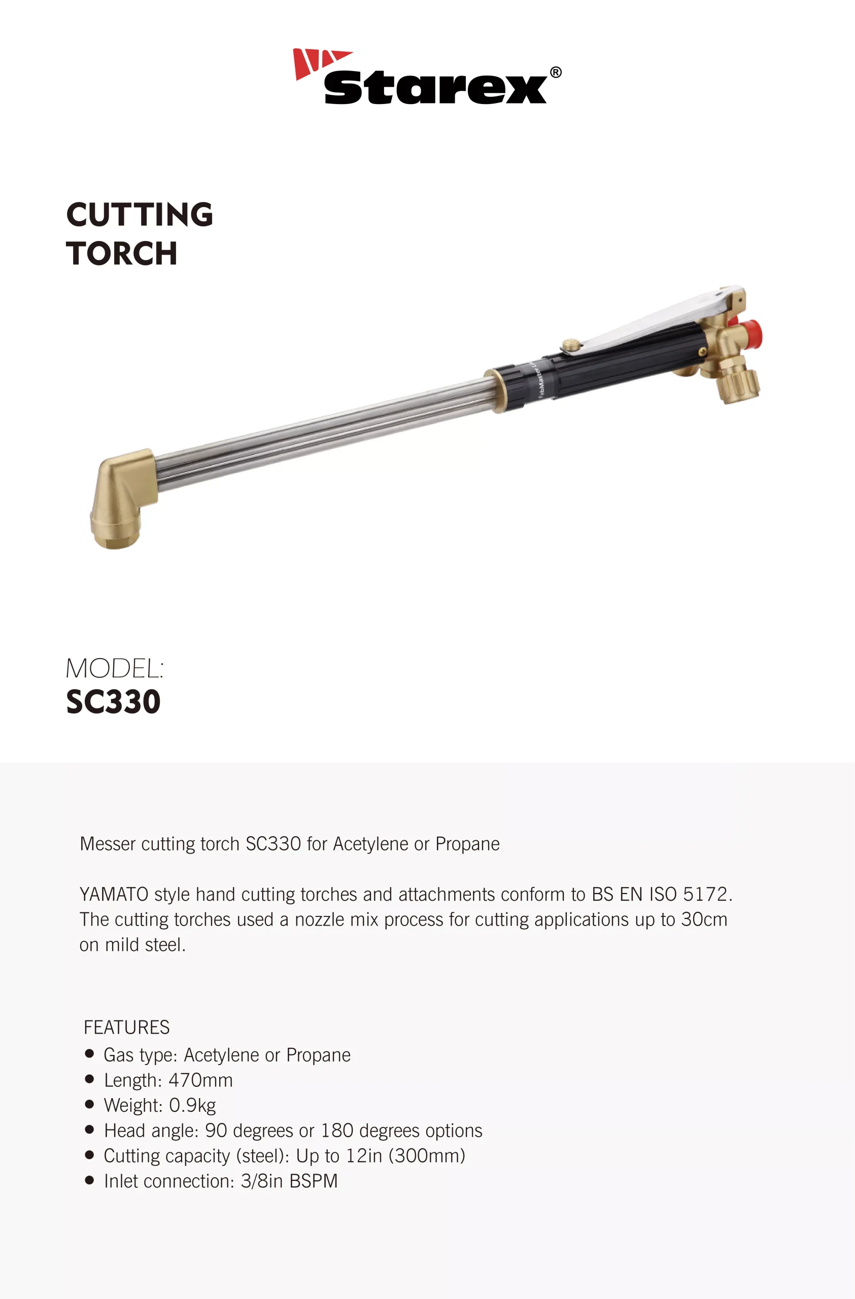 Mỏ Cắt Gió Đá V*Star SC330 (European Style) – Heavy Duty, Cắt Dày 300mm, An Toàn