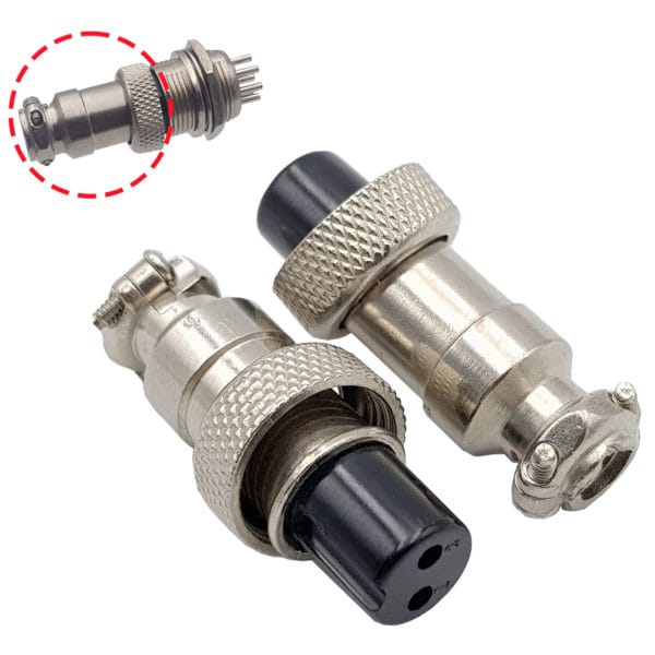 Đầu Nối Tròn 2 Chân GX12-2P Đực